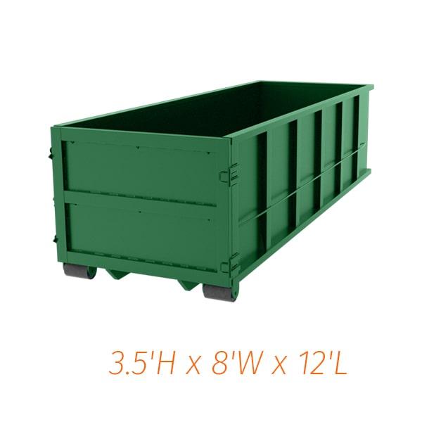 10-yard dumpsters are available for short-term rental